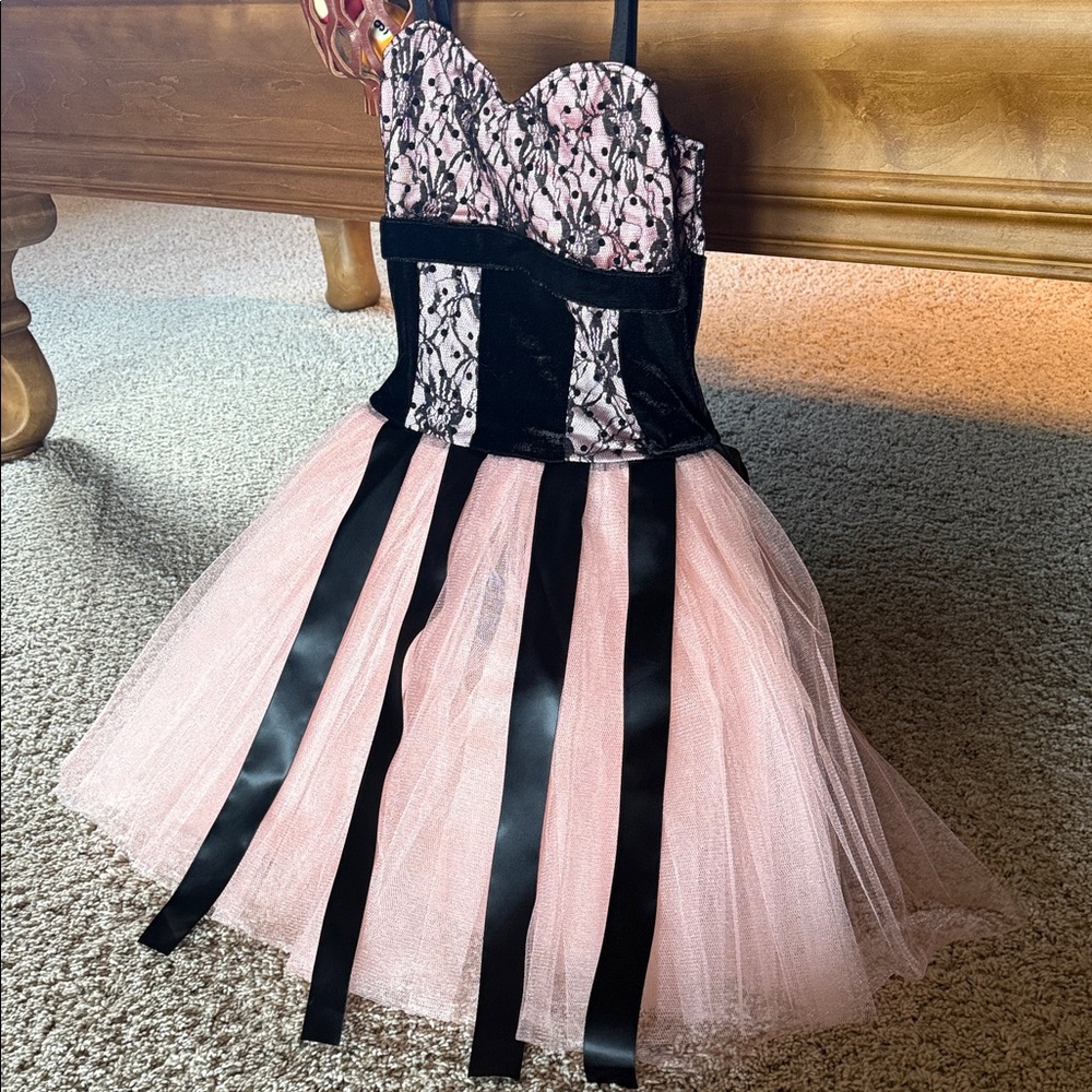 Art Stone Competitor dance costume pink black Tutu ballet dress Adult Small